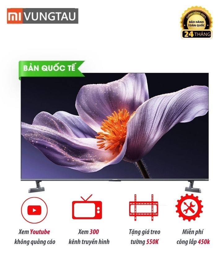 Tivi Xiaomi 65 Inch S Pro Mini LED 2026 – Màn hình 4K, Tần Số 144Hz